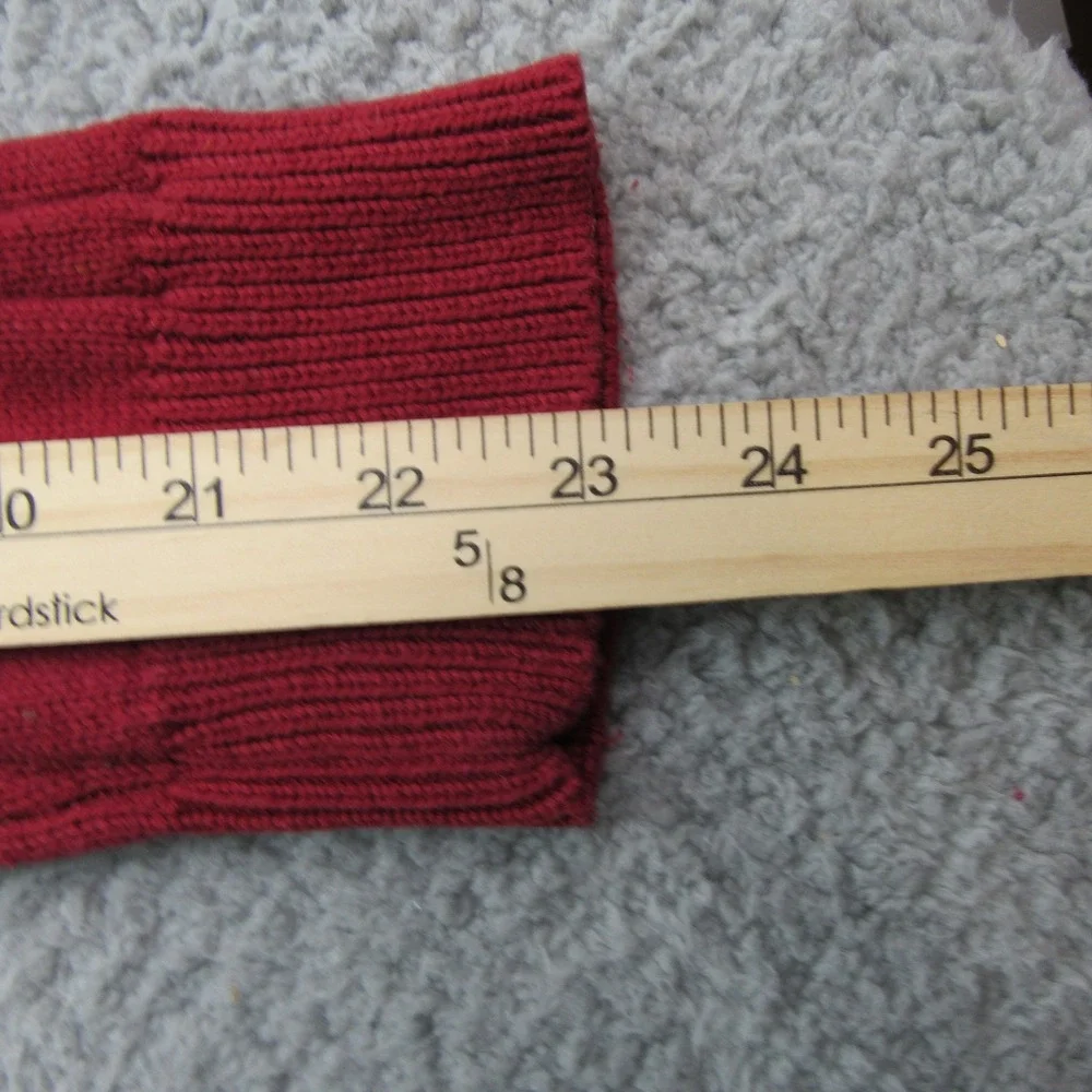 Saddlebred Men's Red Cable Knit V-Neck Long Sleeve Cotton‎ Sweater Med